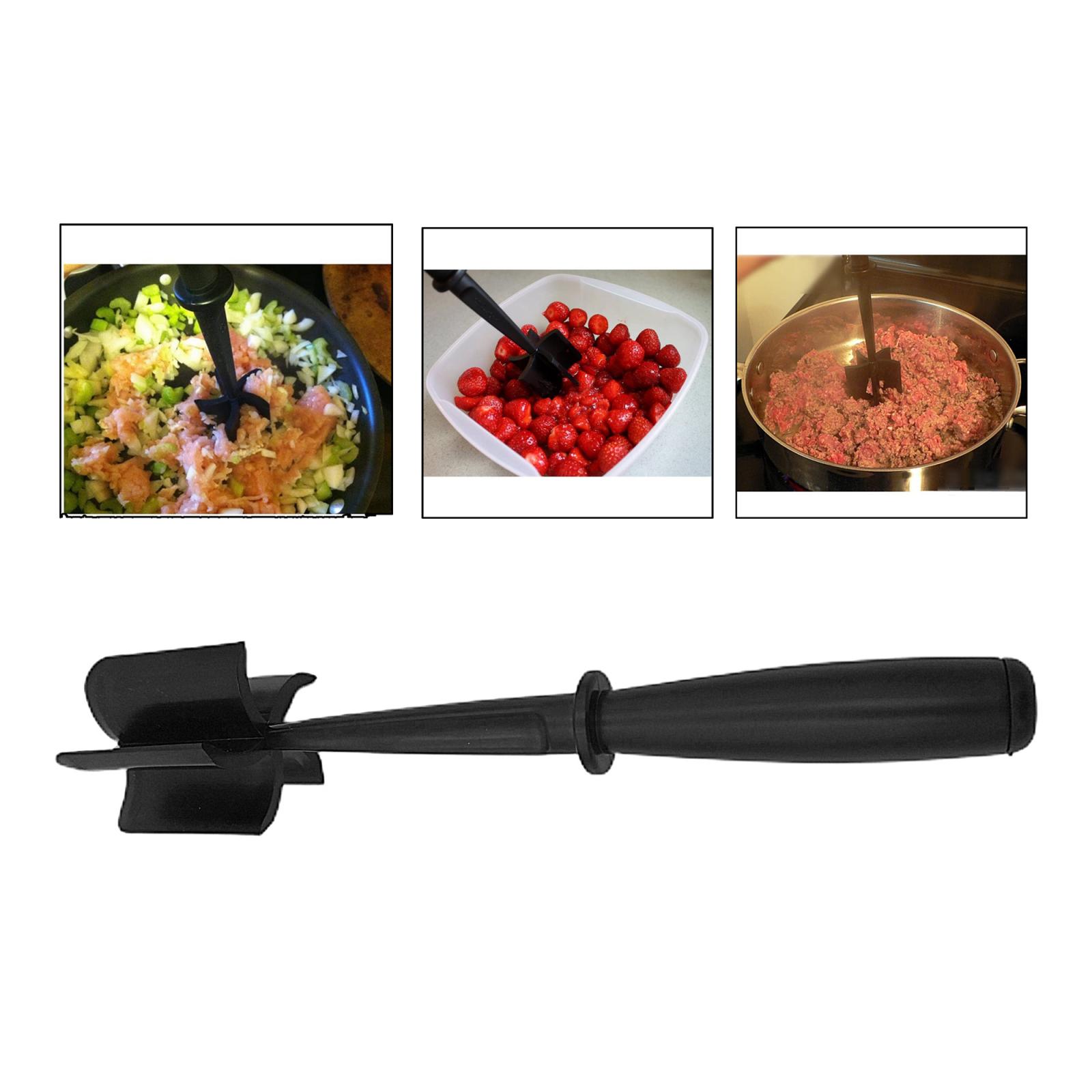 Multifunctional Heat Resistant Meat Masher Plastic Hamburger Chopper Ground Meat Chopper Utensil Non Stick Cookware