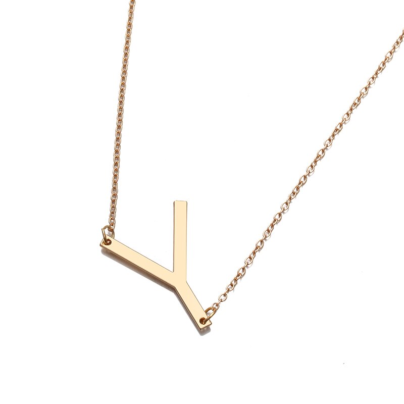 Abdoabdo 26 Letter Necklace Choker Gold Pendant Necklace Initial Necklaces Women Modern Accessories Collar Personality