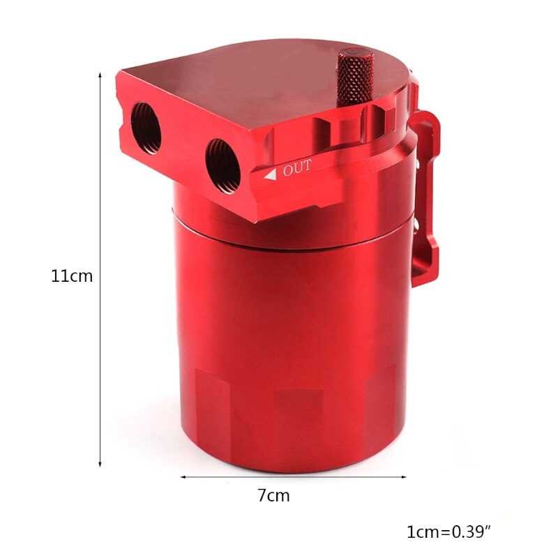 Ambienceo Raccolta Olio Universale In Alluminio Per Auto - Serbatoio Catch Tank Da 480cc Con Tubo E Fascette Per Prestazioni Motore - 4