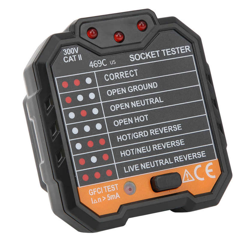 Circuit Breaker Finders Digital Display Socket Tester Electric Mains Fault Checker Analyzer EU Plug 48 to 250V