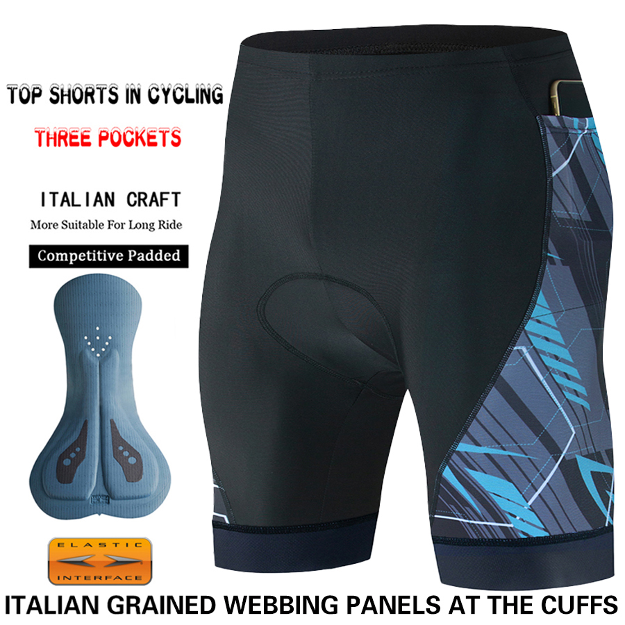 Herrecykelshorts med 3 lommer, mtb, mountainbike-tights, cykeltøj, cykelbukser, pad-outfit, langdistance-shorts til mænd, 6 timer: M / Grå