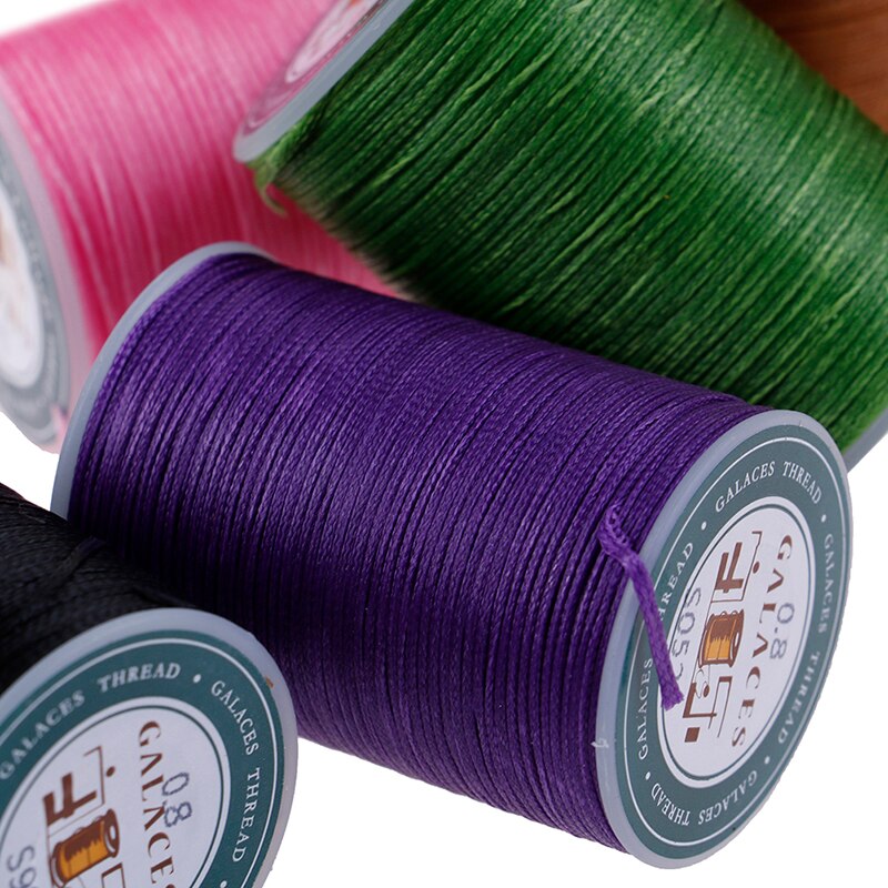 90m naaigaren polyester koord gewaxte draad leer 0.8mm voor doe-het-zelf gereedschap handnaaigaren