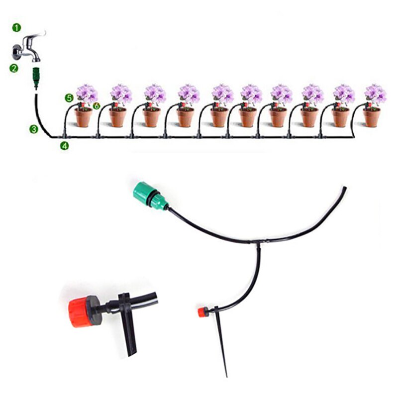 10m Watering Hose 4/7 mm Garden Drip Pipe PVC Hose Irrigation System Watering Systems for Greenhouses