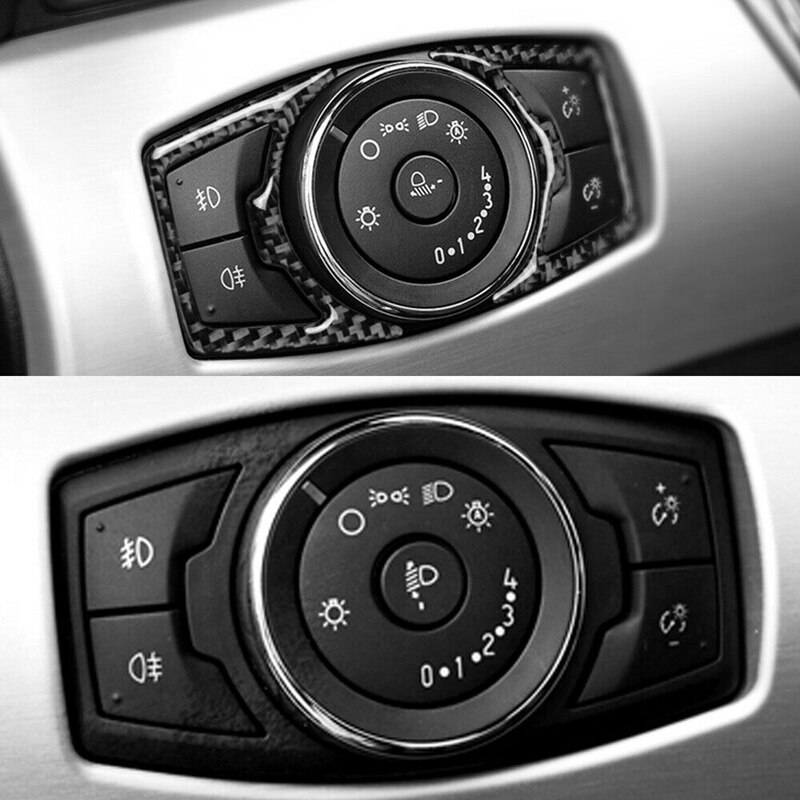 for Ford Mustang Mustang ) F150 Explorer -18 Car Interior Carbon Fiber Headlight Switch Adjustment Frame