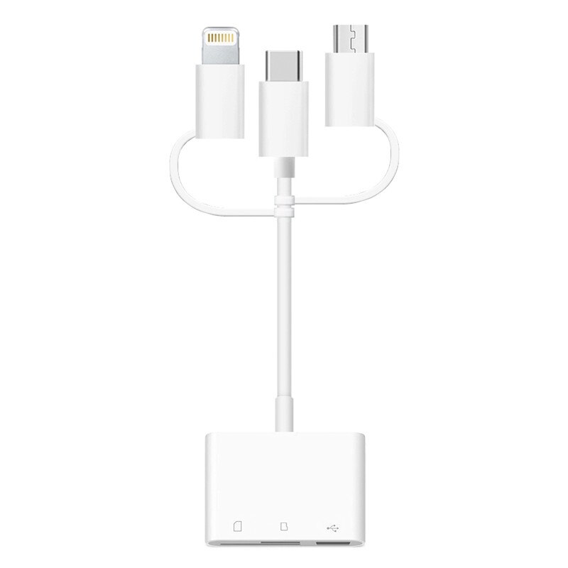 ! 3 in 1 c lightning micro usb kaartlezer voor sd tf kaart otg kaartlezer met usb interface voor iphone android