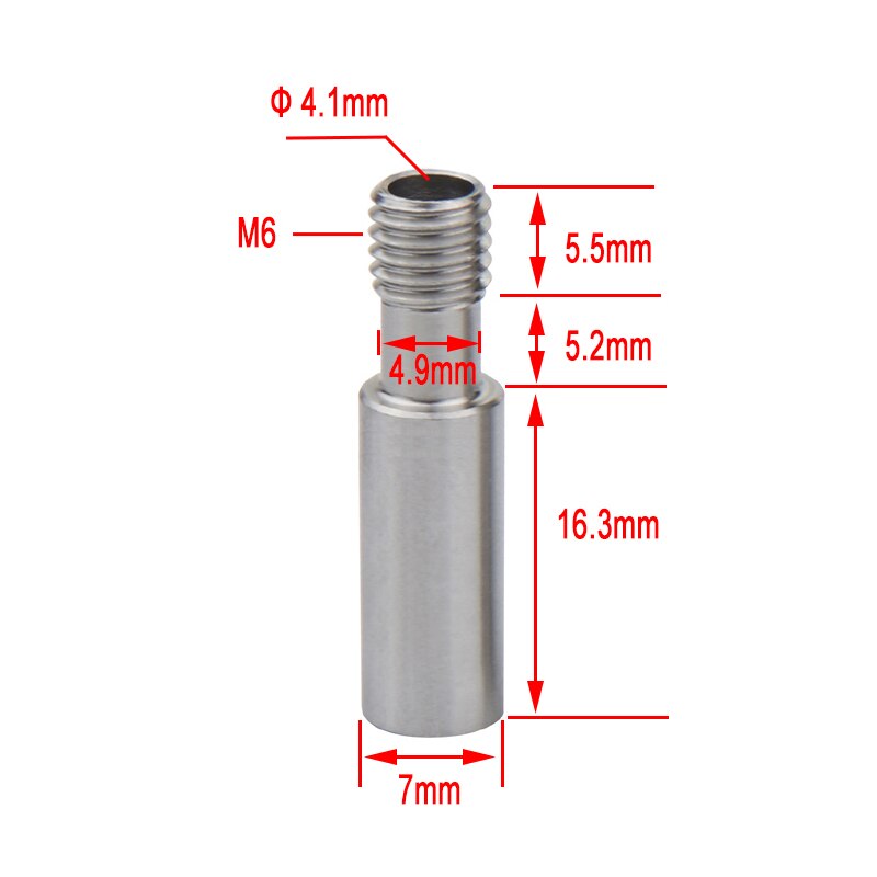 2pcs 3D Printer CR10 Ender 3 Special 4.1mm Throat Bowden Tube Long Thread For 1.75 mm Filament 3D Printers Parts Full Metal Part