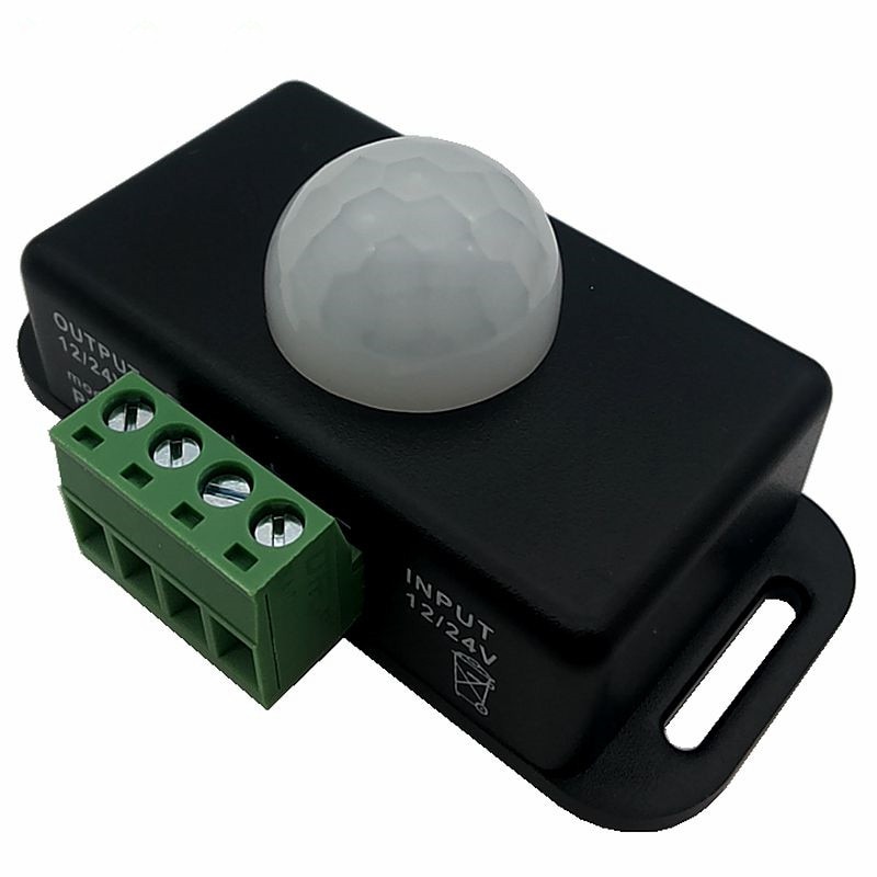 best price 1pcs DC12V-24V 8A Body Infrared PIR Motion Sensor Switch For 5050 3528 5630 3014 LED Light Strip Automatic led dimmer