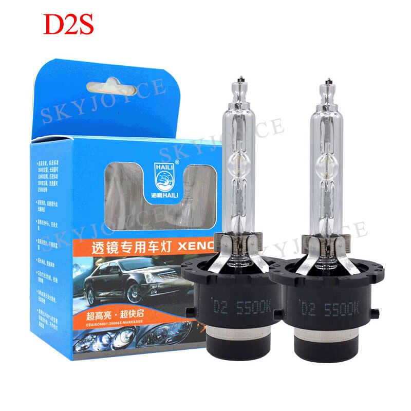 Skyjoyce  ac 12v 55w d2s xenon hid pære 4500k 6500k 5500k d2s d2r d4r d4s bil forlygte pære til 35w 55w d2s d4s hid ballast sæt