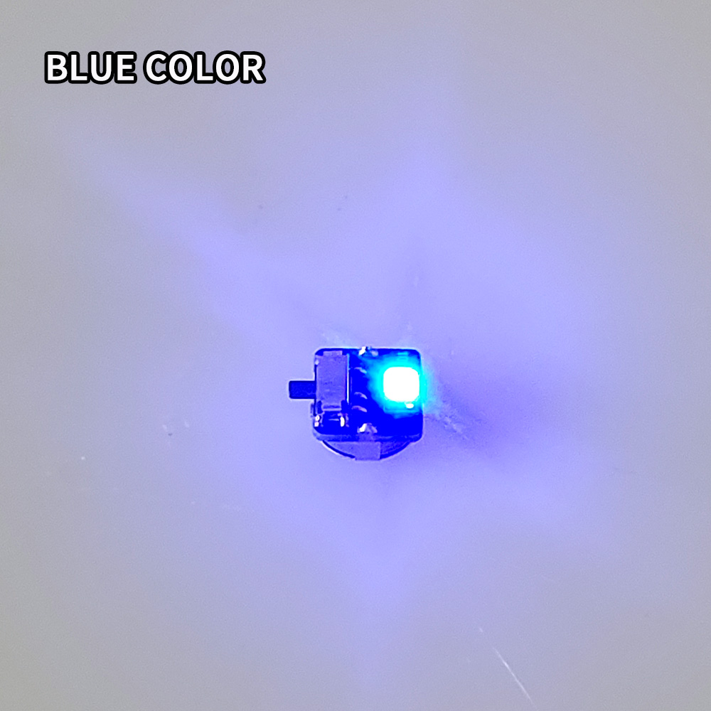 1 st mini superljusbrytare kontrolllampa led enstaka lampor modell gör-det-själv trådlös belysningsmaterial diorama kit: Blå