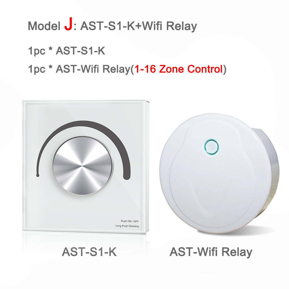 Triac LED Dimmer Switch Smart Wifi 2.4G RF Wireless Remote AC 110V 230V 220V Dimmable Knob Controller for LED Bulb Light Lamps: Model J
