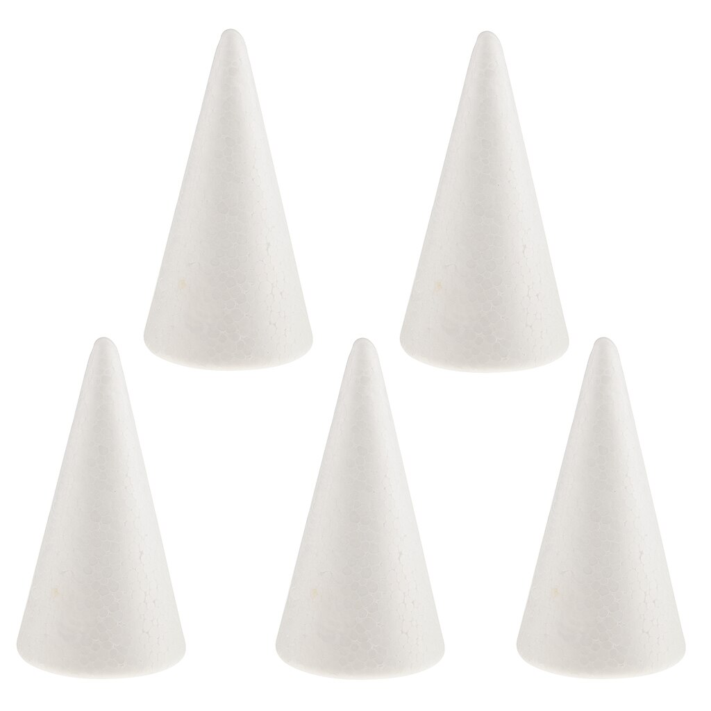 10 Pieces Cone Polystyrene Styrofoam Foam Embellishments DIY Materials 10cm