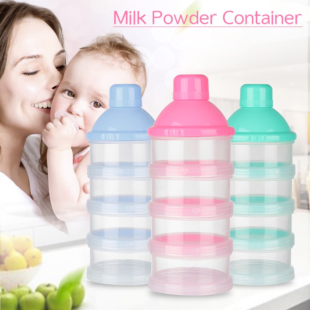4 Lagen Baby Melkpoeder Formule Dispenser Voeden Voedsel Container Case Draagbare Babymelk Fles Zuigelingenvoeding Accessoires