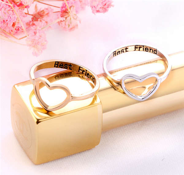 Liefdeshartringen, beste vriend ring voor beste vriend verjaardag sieraden dames heren unisex hartvormige ring