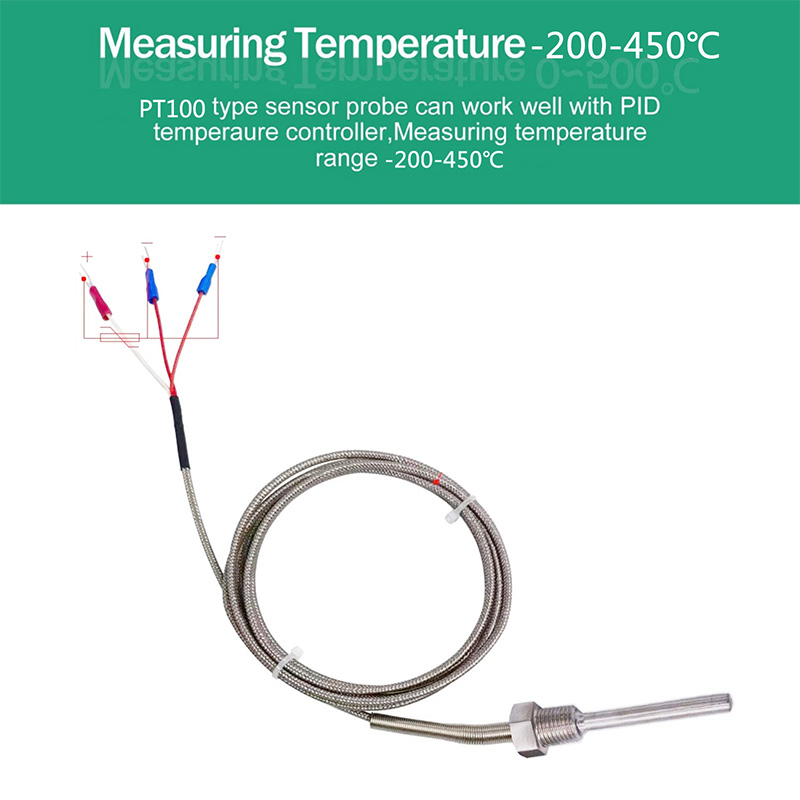 800°C Degree High Temperature Sensor Thread NPT 1/4 Stainless Steel Probe K Type PT100 Thermocouple Tube Temperature Controller