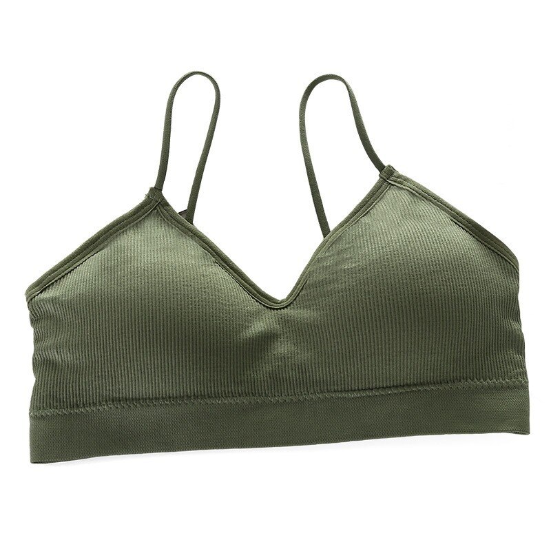 Tops de tubo para mujer, Sujetador deportivo sin huesos, Tops cortos para gimnasio, Bralette para trotar, ropa interior de Fitness para mujer