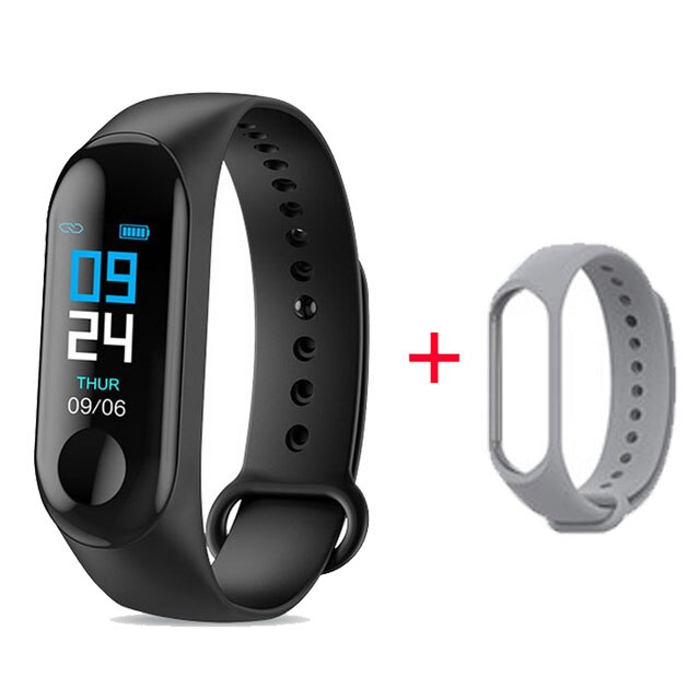 Pulsera inteligente PK Mi Band 5 y Bit 5, pulsera inteligente deportiva para IOS, Xiaomi y Honor, compatible con Mi Band 3/4 y Bit 5: with gray strap