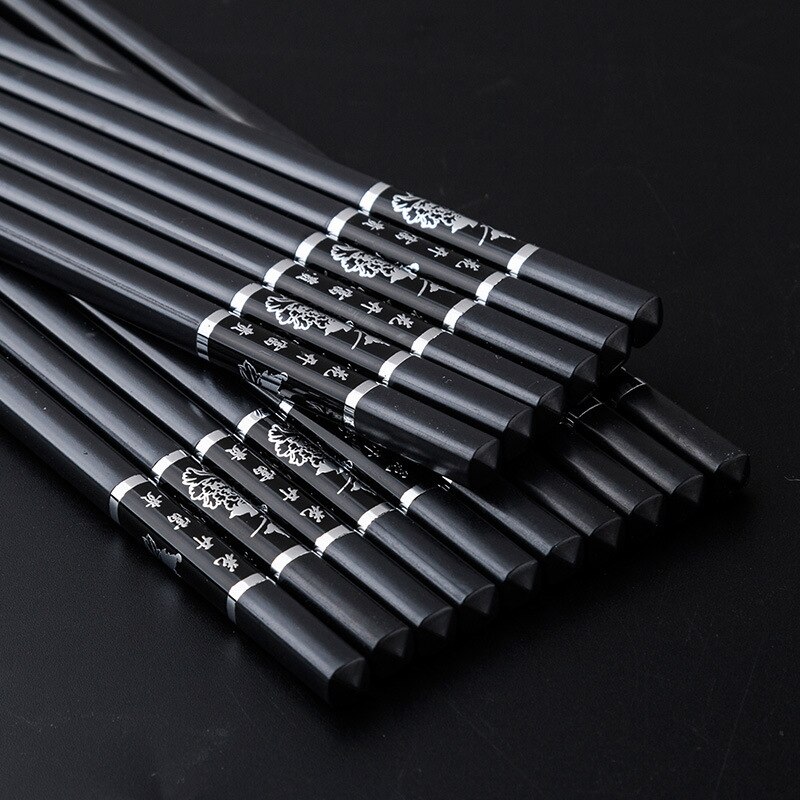 25.3 cm Eetstokjes Chinese Alloy Black Sushi Hashi Chop Sticks Servies