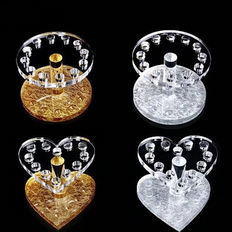 Nail thickening/thin acrylic pen holder gold and silver heart-shaped pen holder round pen holder nail tool