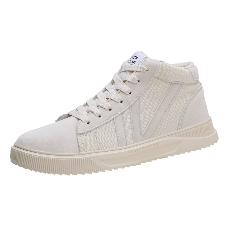 Winter heren casual schoenen witte herenschoenen explosie trend board canvas herenschoenen comfortabel lichtgewicht 40: Wit / 10