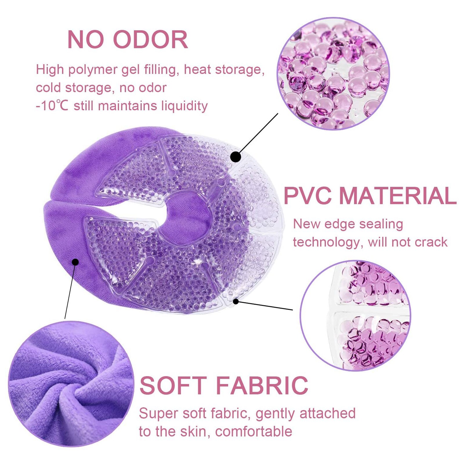 Breast Ice Pack 2 Pack Breast Pack Cooling Breast Gel Pads with Soft Backing for of Breastfeeding, Mastitis, Engorgement: Purple