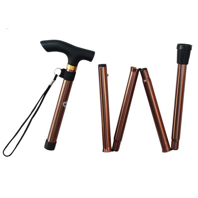 Telescopic Walking Stick for the Elderly Collapsible Old Men Women Walking Cane Folding Crutches for Mothers Fathers: Brown