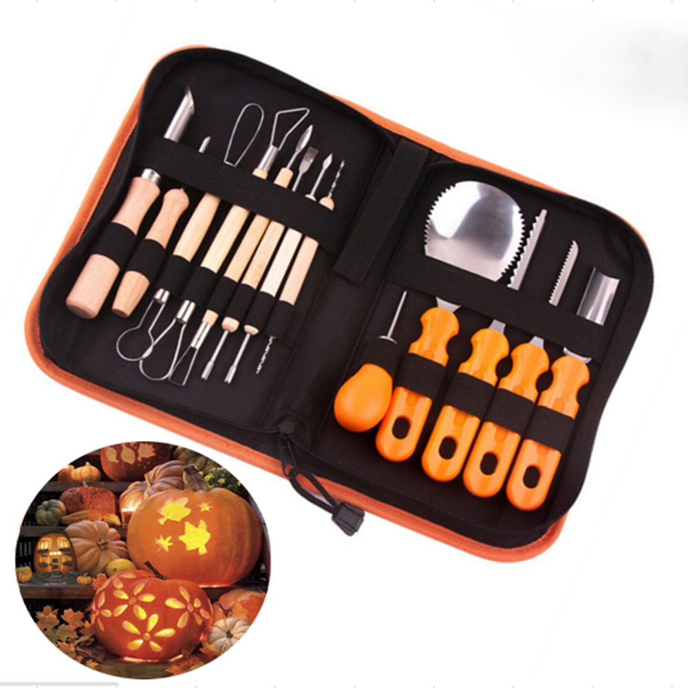 14Pcs/set Pumpkin Carving Tool Kit Halloween Carve Sculpt Pumpkin Cutters Thanksgiving DIY Carving Knife Tools