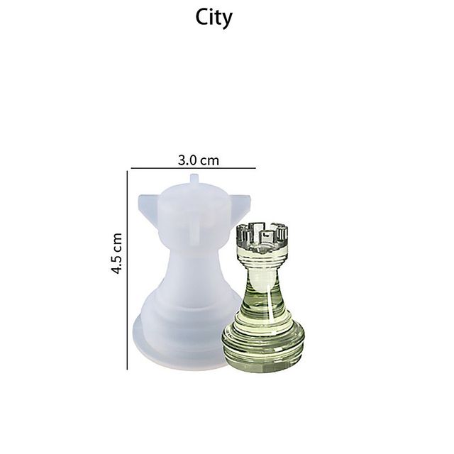 1PC International Chess Silicone Molds Crystal UV Epoxy Resin Checkerboard Mould for DIY Crafts Making Tools: City