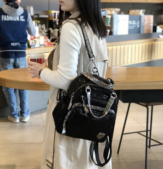 Filet filet irisé Paillette sac à main femme étincelle brillant noir sac de messager femmes quotidien sac à bandoulière