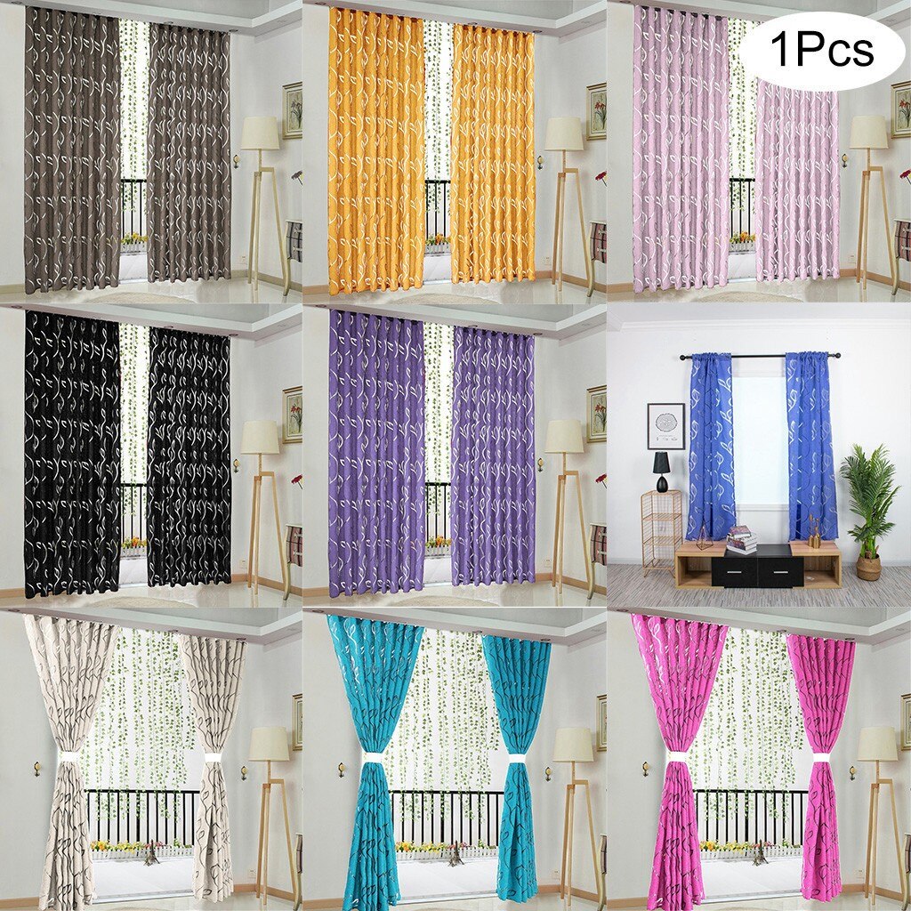 1 PCS Vines Leaves Tulle Door Window Curtain Drape Panel Sheer Scarf Valances
