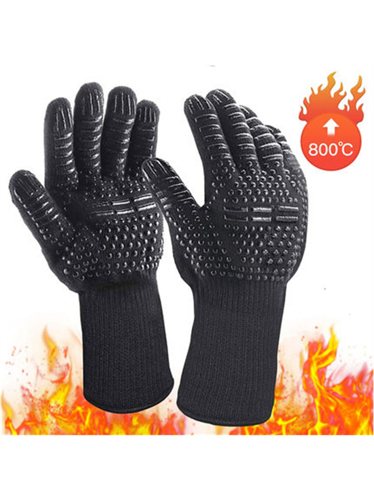 Guantes para barbacoa resistentes a altas temperaturas, manopla para horno de cocina, aislamiento térmico ignífugo, guante de silicona para microondas, 2 uds.: Rojo