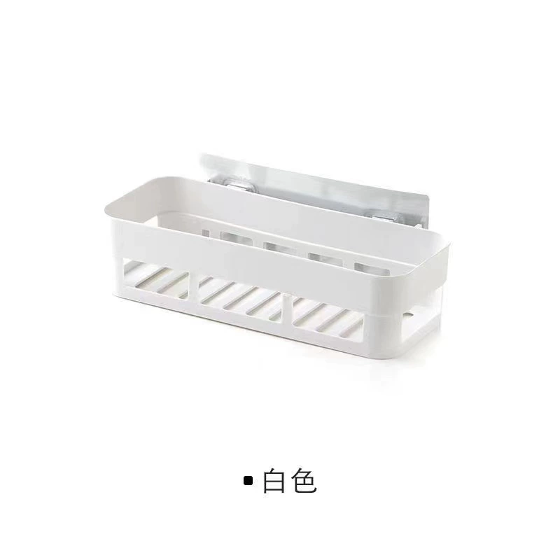 Geen ponsen vereist Naadloos wandgemonteerd opbergrek Plastic opbergrek voor het organiseren van keuken Badkamer Wasrek Badkamer: Rood