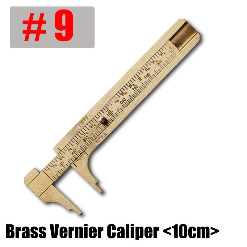 Millimeter / Inches Double Scale Vernier Caliper Ruler Brass Copper Ruler Precision Measuring Instrument DIY Sewing Leather Tool: NO.9