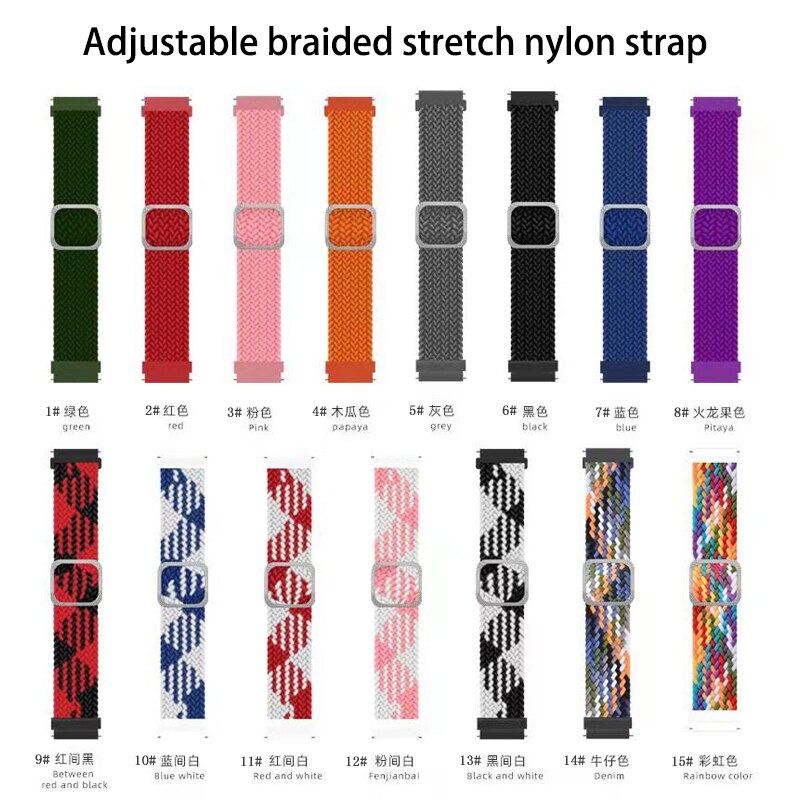 Boucle Solo tressée pour Huami Amazfit GTS 2 2e 2, Mini bracelet de ceinture élastique en Nylon réglable pour Amazfit Bip Lite 1S U pro