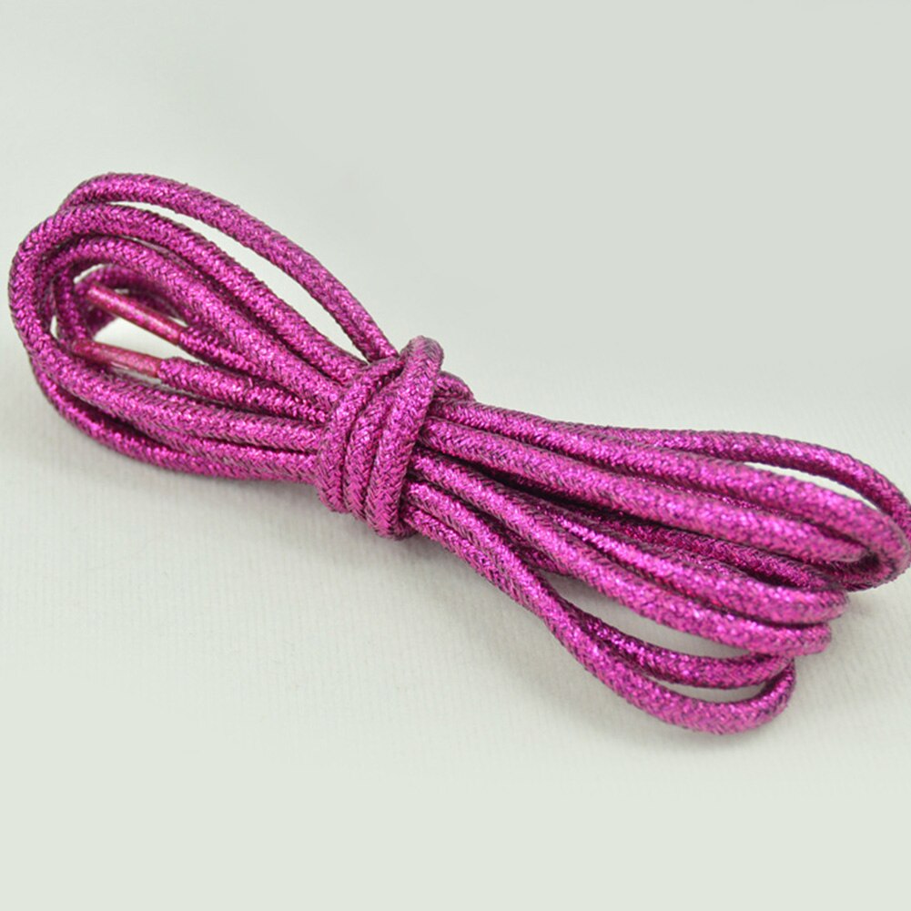 Lacets ronds colorés or et argent brillants 15 couleurs 113 cm chaussures de Sport baskets lacets lacets chaussures cordes: rose
