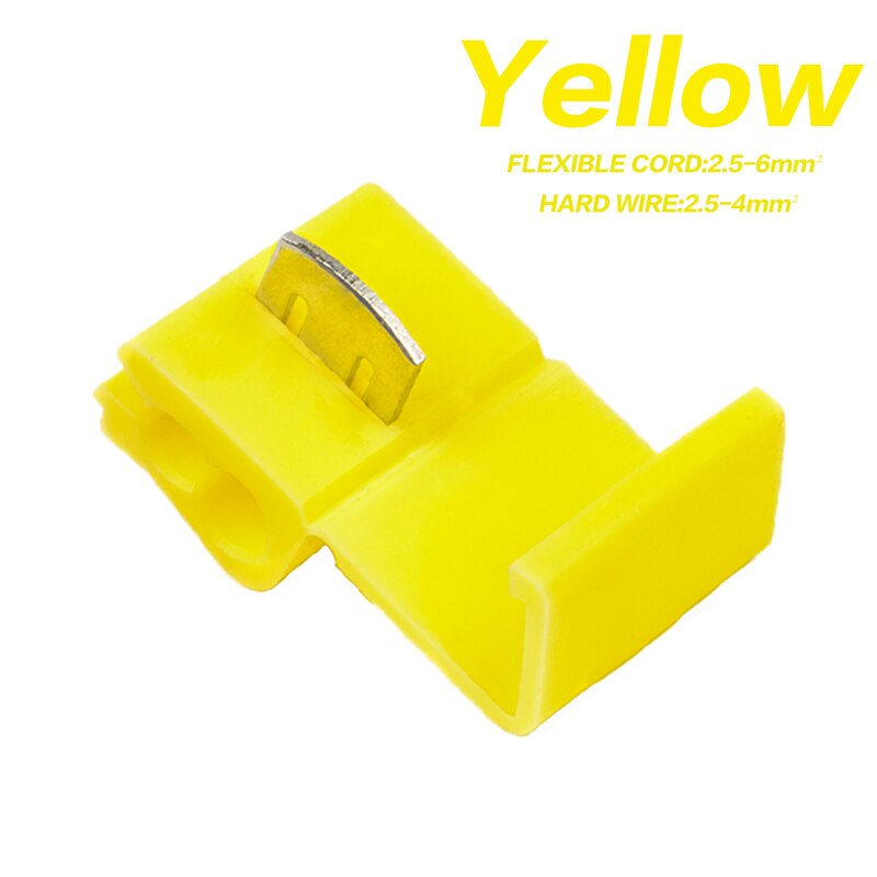 Scotch Lock Electric Wire Cable Connectors Quick Splice Terminals Crimp Non Destructive Without Breaking Line AWG 22-18: Yellow / 50pcs