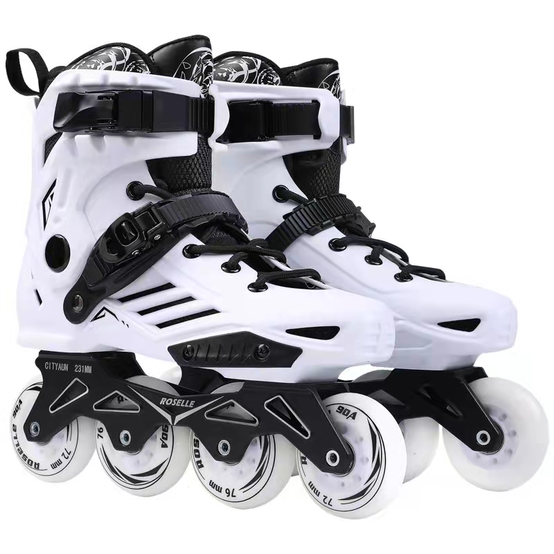 Inline Skates Professionele Roller Skate Schoenen Kids Volwassen Rolschaatsen Schoenen Sliding Gratis Skate Sneakers Geavanceerde Rolschaatsen: WHITE / 39