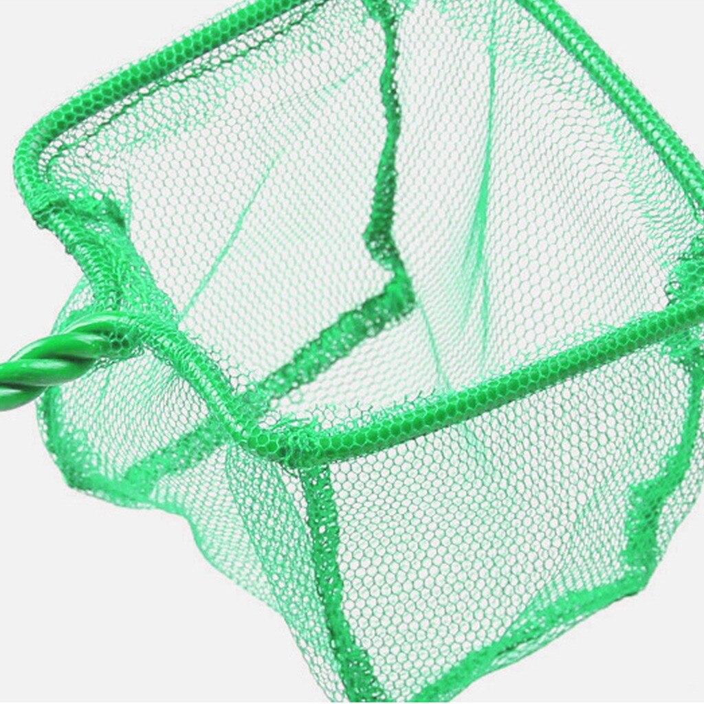 Aquarium Net Fish Tank Net Fine Mesh Fish Catch Net with Plastic Handle - Green Household Accessories Gadgets Fish Tools