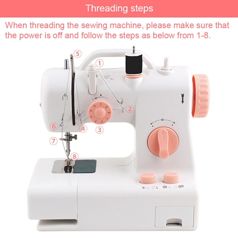 Sewing Machine Home Mini Sewing Machine Portable Household Knitting Multifunction Electric Presser Foot,US Plug