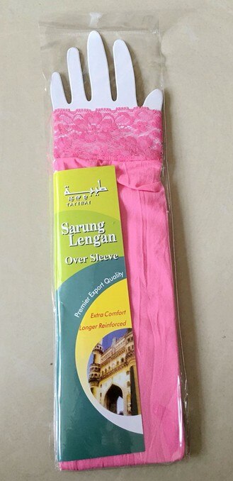 Manchettes en dentelle pour femmes du moyen-orient, manches musulmanes, couvre-bras islamique, gants arabes, tissu extensible, chauffe-bras élastique: Pink