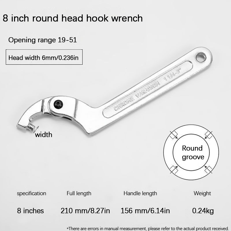 Crescent wrench Adjustable wrench hook C-wrench tool nut bolt Hand tool