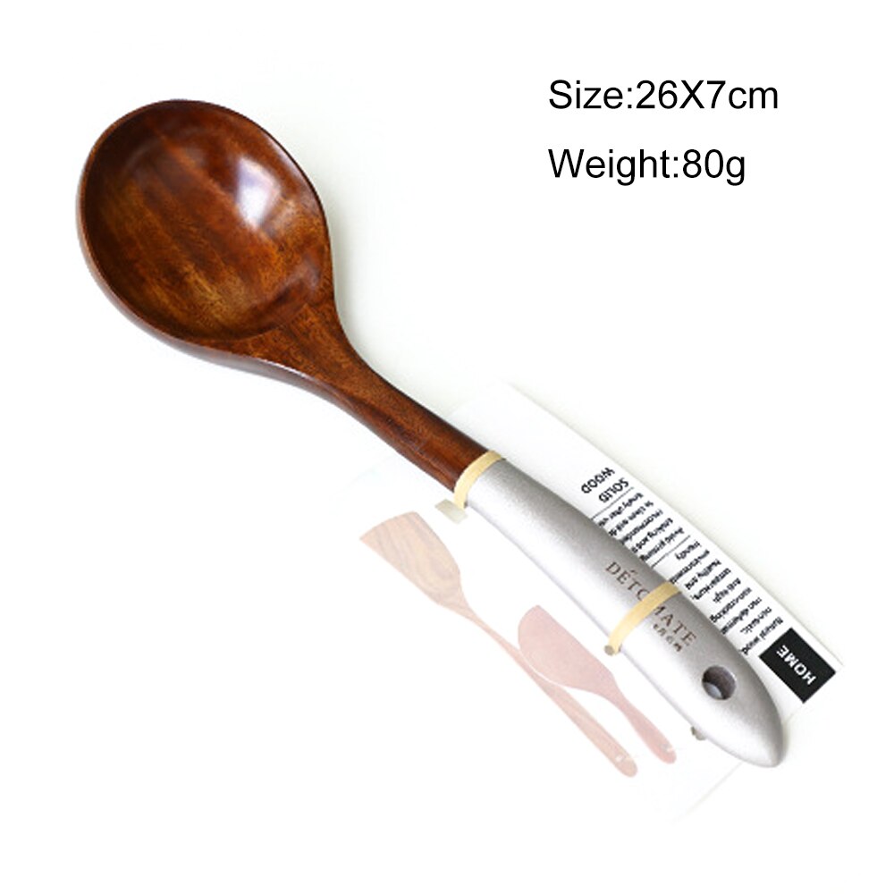 Solid Wood Cooking Tools Set Eco-friendly Teak Spatula Rice Scoop Environmental Protection Tableware Household Kitchen Supplies: 5