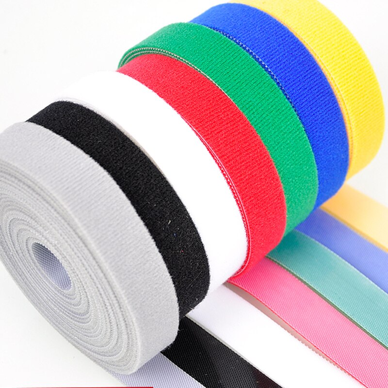 5 metros de Nylon velcro adhesivo con Cinta ajustable magia ganchos Lazos de Cable Clip de lazos Línea alámbrica acabado Velcroing Correa adhesiva cinta