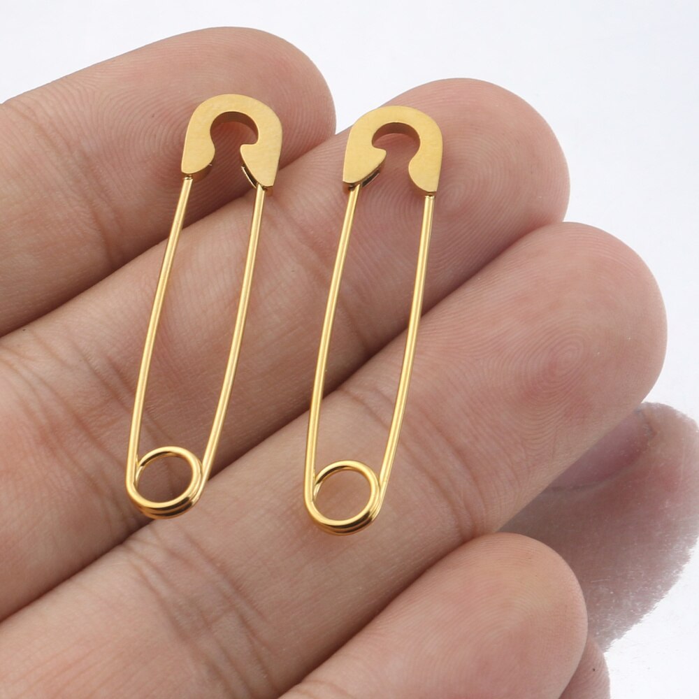 5pcs Stainless Steel Safety Pins Brooch Gold DIY Brooch Badge Jewelry Safety Pin Craft Findings Sewing Jewelry Making Supplies