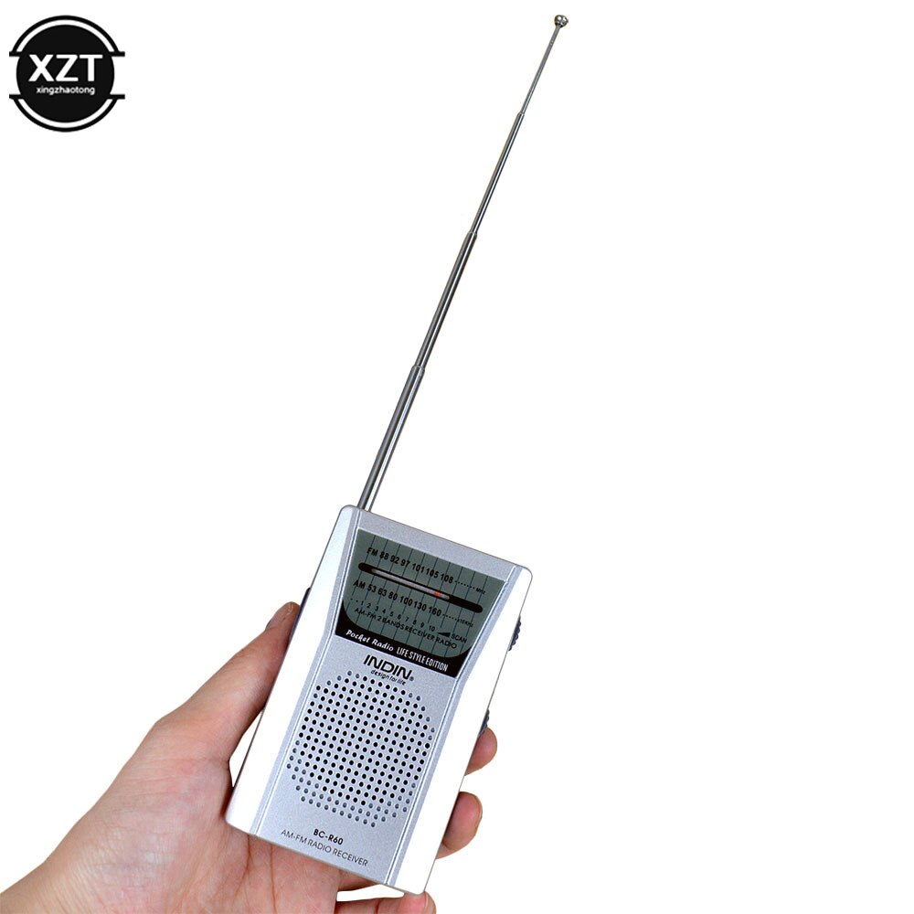 BC-R60 Pocket Radio Telescopische Antenne Mini Am/Fm 2-Band Radio Wereld Ontvanger 88-108Mhz Met speaker 3.5Mm Koptelefoon Jack