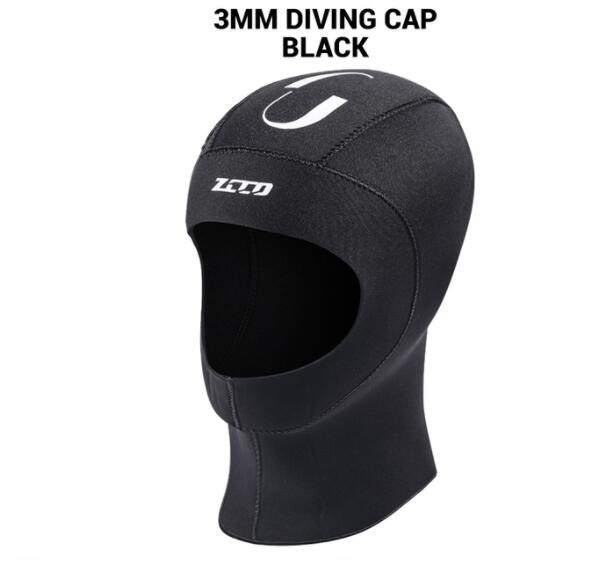Gorro de buceo de 5MM y 3MM, equipo subacuático de neopreno, sombreros de buceo para Windsurf y piscina: H31 3MM Black / XL