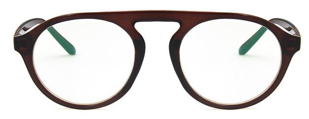 Flache oben Runde Männer Brille Rahmen Frauen Brillen Rahmen Jahrgang Platz Klare Linse Gläser Optische Spektakel Rahmen: Tee