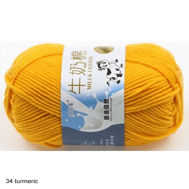 1 Roll Dyed Knitting Yarns Wool Soft Warm Baby Yarn Hand Knitted Yarn Crochet Yarn Milk Cotton Wool Apparel Fabric Accessories: 34 turmeric
