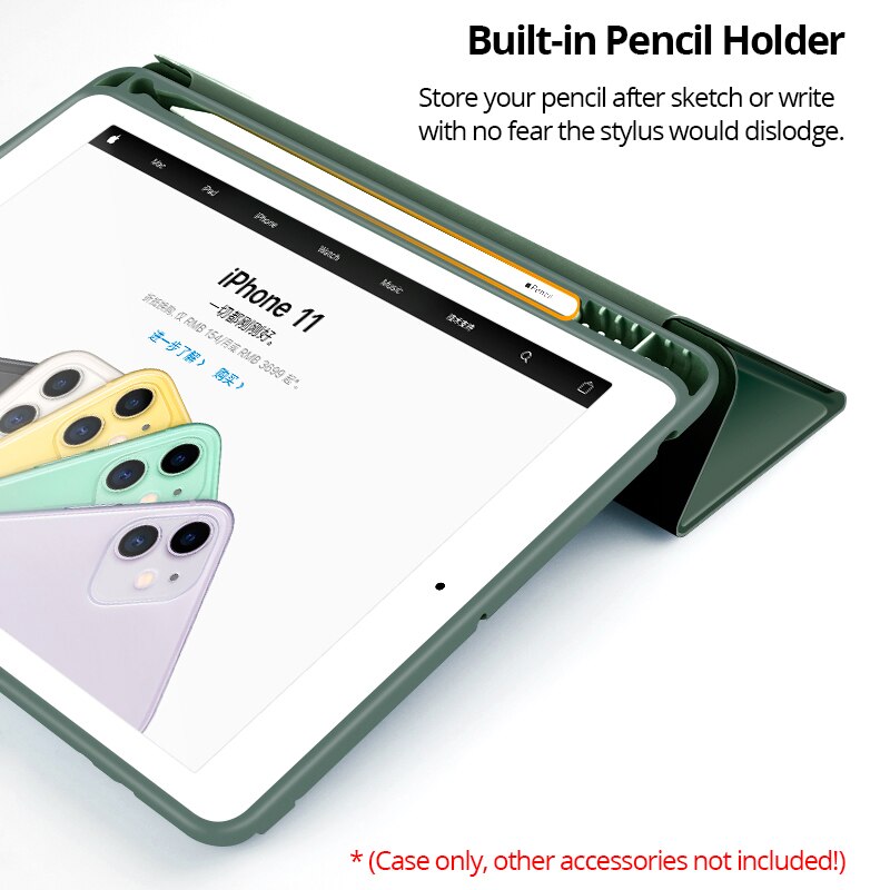 Etui do ipada Air 3 10.5 smart cover z pojemnik na ołówki dla ipad powietrza 10.5 Slim składany statyw silikonowe etui do ipada Air 3 2019
