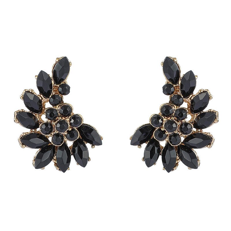 Docona 12 Stijl Kleurrijke Strass Bloem Oorbellen Voor Vrouwen Meisje Bloemen Earring Verklaring Sieraden Brincos Accessoires: 9830