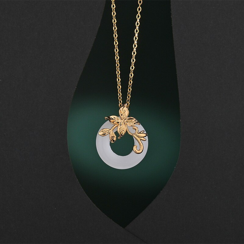 Sifisrri-collar con colgante de Jade y elefante blanco Vintage para mujer, Gargantilla geométrica, de cumpleaños, joyería,: N1599
